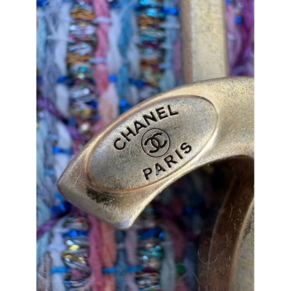 CHANEL Purple Tweed Filigree Vanity Case Medium GHW